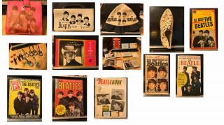 1960s Beatles Memorabilia Hat Purse Wallet Shoe Jewelry Books Trading Cards 25,