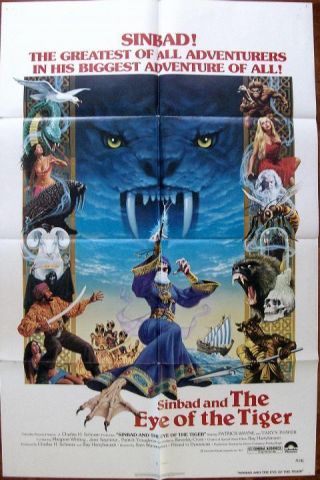 Ray Harryhausen Sinbad And The Eye Of The Tiger Orig Us One Sheet Poster