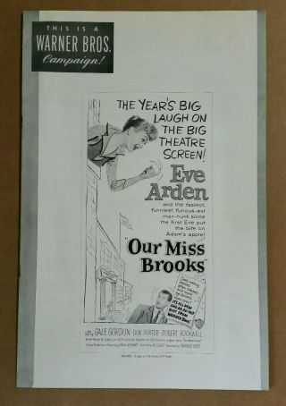 " Our Miss Brooks " Eve Arden Movie Pressbook,  1956