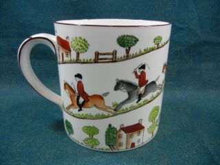 Crown Staffordshire Hunting Scene Pattern 12748 Jumbo Mug Rare