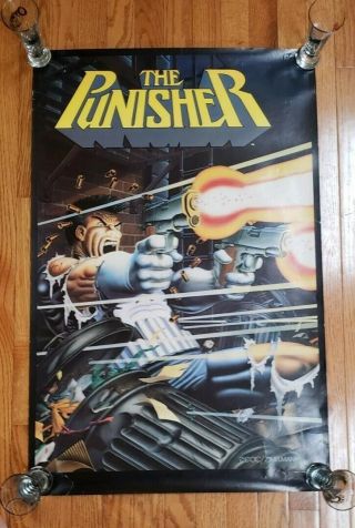 Vintage 1989 The Punisher Poster Marvel Comics Mike Zeck - In Plastic
