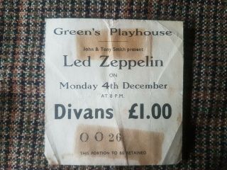 Led Zeppelin Dec 1972 Concert Ticket Stub Greens Playhouse Glasgow