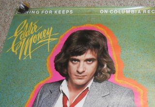Eddie Money Playing for Keeps HUGE 1980 Promo Poster Vintage RARE 48x31 2