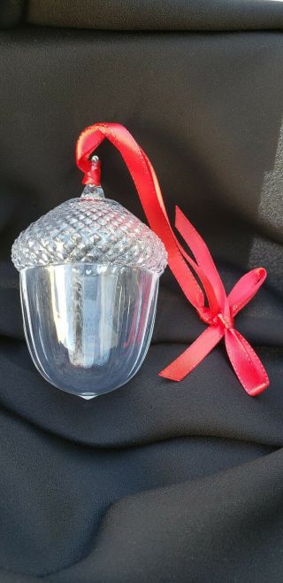 Steuben Art Glass Acorn Christmas Holiday Ornament Crystal