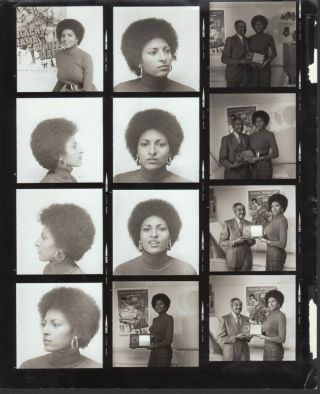 Pam Grier (1973) 8x10 Black & White Contact Photo Sheet Nn Rare