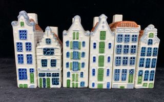 6 Poly Delft Amsterdam Royal Goedewaagen Miniature House Prinsengracht Holland