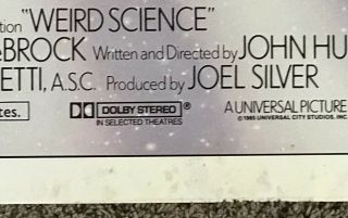 1985 WEIRD SCIENCE Movie Poster,  Folded,  27x41 5