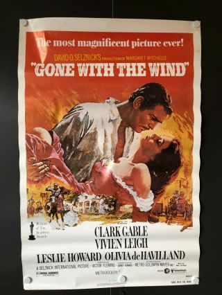 Gone With The Wind (r1980) - One Sheet Movie Poster - 27 " X 41 " - Ex,