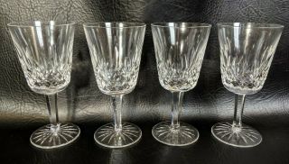 Vtg Waterford Crystal Lismore Set 4 Water Drinking Glasses Goblets 6 7/8 " A001