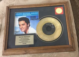 Elvis Presley Gold Record Framed Blue Suede Shoes Limited Collectors Edition
