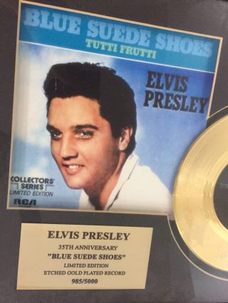 Elvis Presley Gold Record Framed Blue Suede Shoes Limited Collectors Edition 2