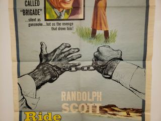 RIDE LONESOME One Sheet 1959 Movie Poster RANDOLPH SCOTT Karen Steele BOETTICHER 3