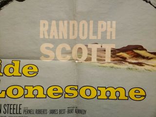RIDE LONESOME One Sheet 1959 Movie Poster RANDOLPH SCOTT Karen Steele BOETTICHER 6