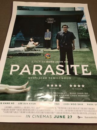 Parasite Movie Poster One Sheet Bong Join Ho