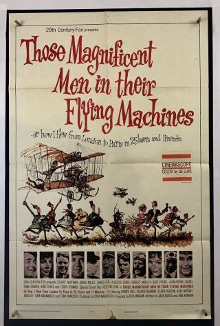 Men Flying Machines Movie Poster (vg) One Sheet 1965 Sarah Miles 3973