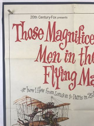 MEN FLYING MACHINES Movie Poster (VG) One Sheet 1965 Sarah Miles 3973 2