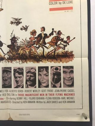 MEN FLYING MACHINES Movie Poster (VG) One Sheet 1965 Sarah Miles 3973 4