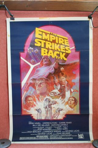 Vintage 1982 Star Wars The Empire Strikes Back Rr Movie Poster Folded
