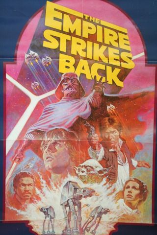 VINTAGE 1982 STAR WARS The Empire Strikes Back RR MOVIE POSTER FOLDED 2