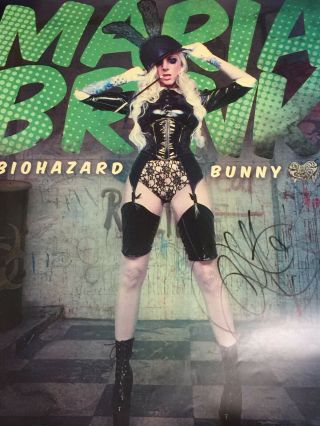 IN THIS MOMENT BAND SIGNED AUTOGRAPH BLOOD POSTER MARIA BRINK BIOHAZARD 2