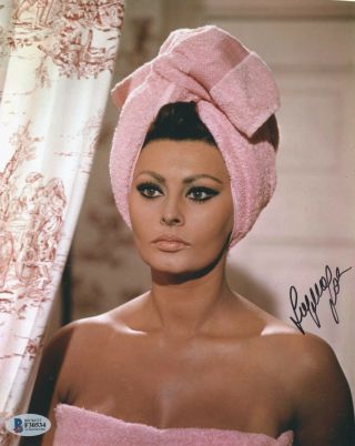 Sophia Loren Real Hand Signed 8x10 " Photo 5 Bas Autographed