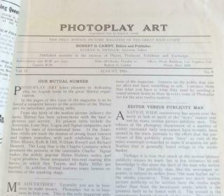 PHOTOPLAY ART August 1916 CALIFORNIA FILM HISTORY Santa Barbara MUTUAL Vogue 2
