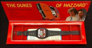 The Dukes Of Hazzard 1981 General Lee Quartz Collectors Lcd Watch Box