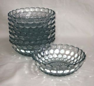 8 Anchor Hocking Bubble Blue 5 1/4 " Cereal Bowls