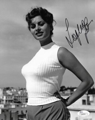 Sophia Loren Real Hand Signed Early 8x10 " Photo & Jsa 3 Autographed