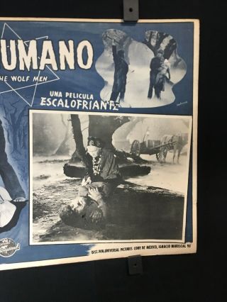 1941 THE WOLF MEN Claude Rains Authentic Art Mexican Lobby Card 16 