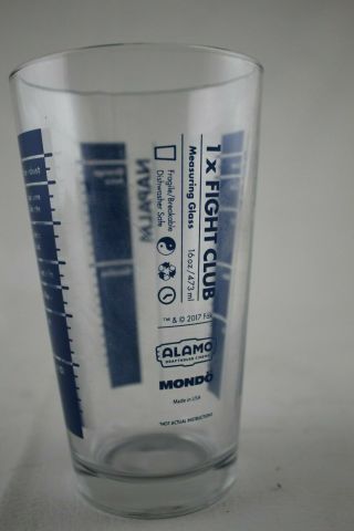 FIGHT CLUB Alamo Drafthouse MONDO Pint Glass Exclusive Limited - Soap Recipe 4