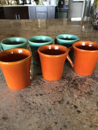 Set Of Six Catalina Island Pottery Demitasse Cups