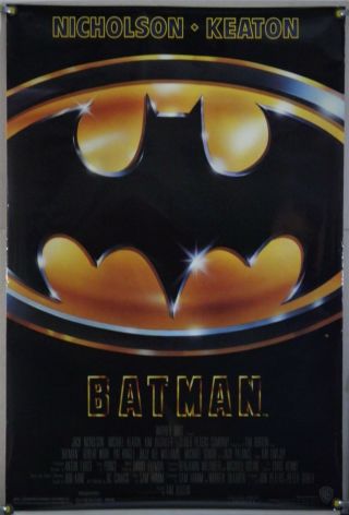 Batman Rolled Orig 1sh Movie Poster Tim Burton Jack Nicholson (1989)