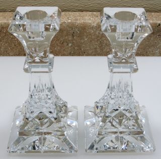 Elegant Waterford Crystal Lismore 6 " Candle Holder Candlesticks Ex Cond