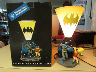 Extremely Rare Hard To Find Warner Bros.  Batman & Robin 17 " Table Lamp W/box