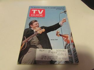 Vintage - Tv Guide Aug 30th 1969 - Johnny Cash - Cover Exc