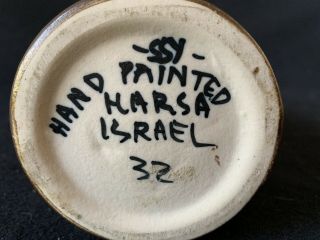 VINTAGE ISRAEL HARSA HAND PAINTED MID CENTURY ART CERAMIC POTTERY VASE 6