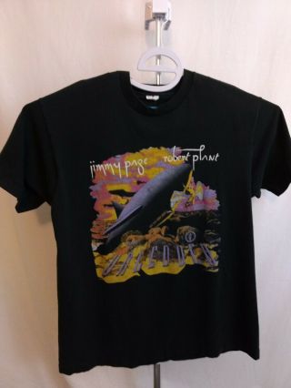 Jimmy Page Robert Plant XL Tour T Shirt Unledded 1995 Black Extra Large 2