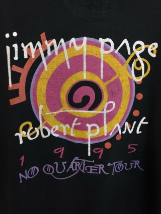 Jimmy Page Robert Plant XL Tour T Shirt Unledded 1995 Black Extra Large 3
