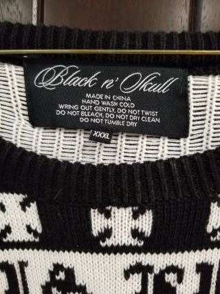 RARE Black Label Society Christmas Sweater Black N Skull XXXL Black White EUC 2