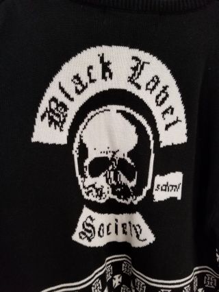 RARE Black Label Society Christmas Sweater Black N Skull XXXL Black White EUC 4