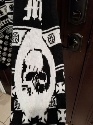 RARE Black Label Society Christmas Sweater Black N Skull XXXL Black White EUC 7