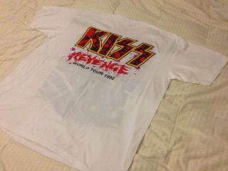 KISS 1992 Revenge World Tour Shirt XL Double - Sided Single Stitch Vtg 2