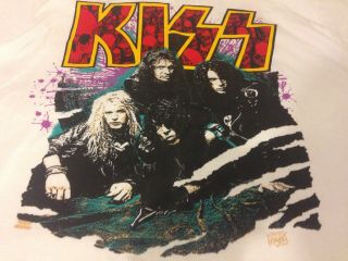 KISS 1992 Revenge World Tour Shirt XL Double - Sided Single Stitch Vtg 3
