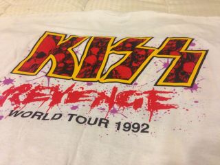 KISS 1992 Revenge World Tour Shirt XL Double - Sided Single Stitch Vtg 4