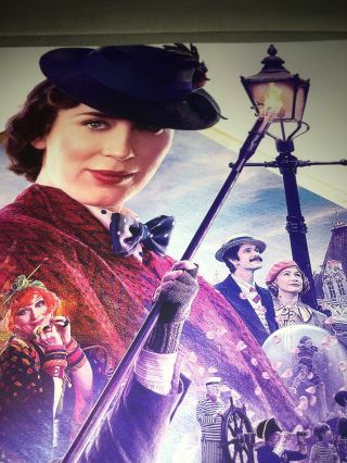 Mary Poppins Returns Movie Cast Member Exclusive Poster Opening Day 19x13 Rare 2