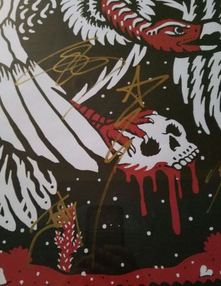 Halestorm band Black Vultures skeleton head 18 X 24 Signed Poster 3