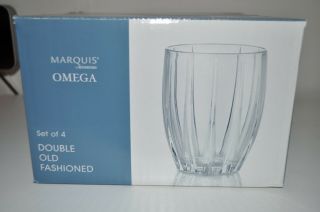 Marquis By Waterford Omega Set Of 4 Double Old Fashioned Tumblers Crystal