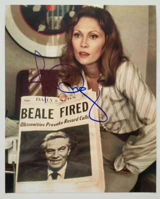 Faye Dunaway Signed The Network 8x10 Photo Actress Chinatown Supergirl Rad