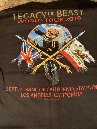 Iron Maiden Los Angeles Event XL Shirt Legacy Of Beast LA.  California Exclusive 2